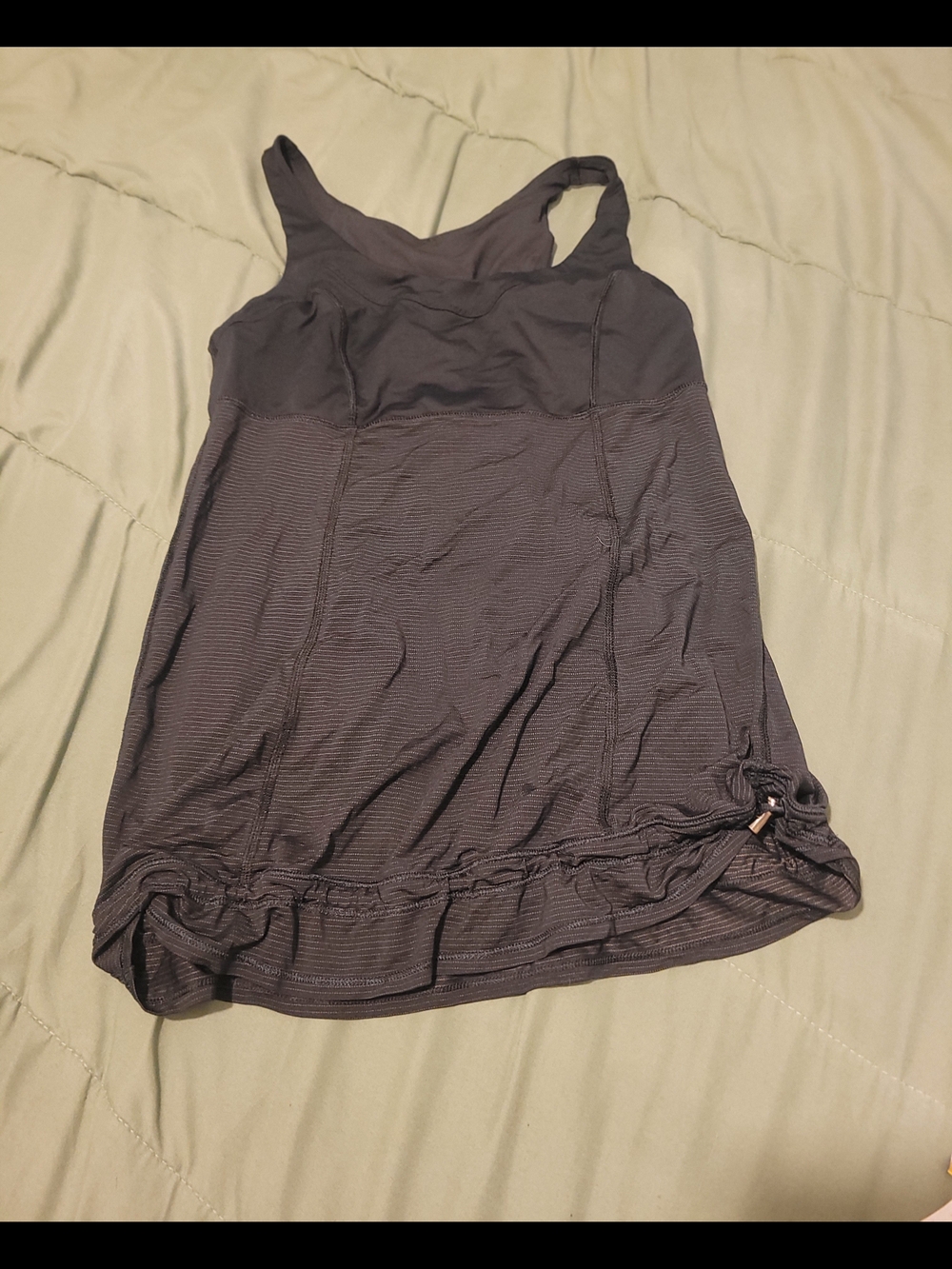 lululemon Charcoal Gray Adjustable Hem Tank Althleisure Activewear Sporty Beachy